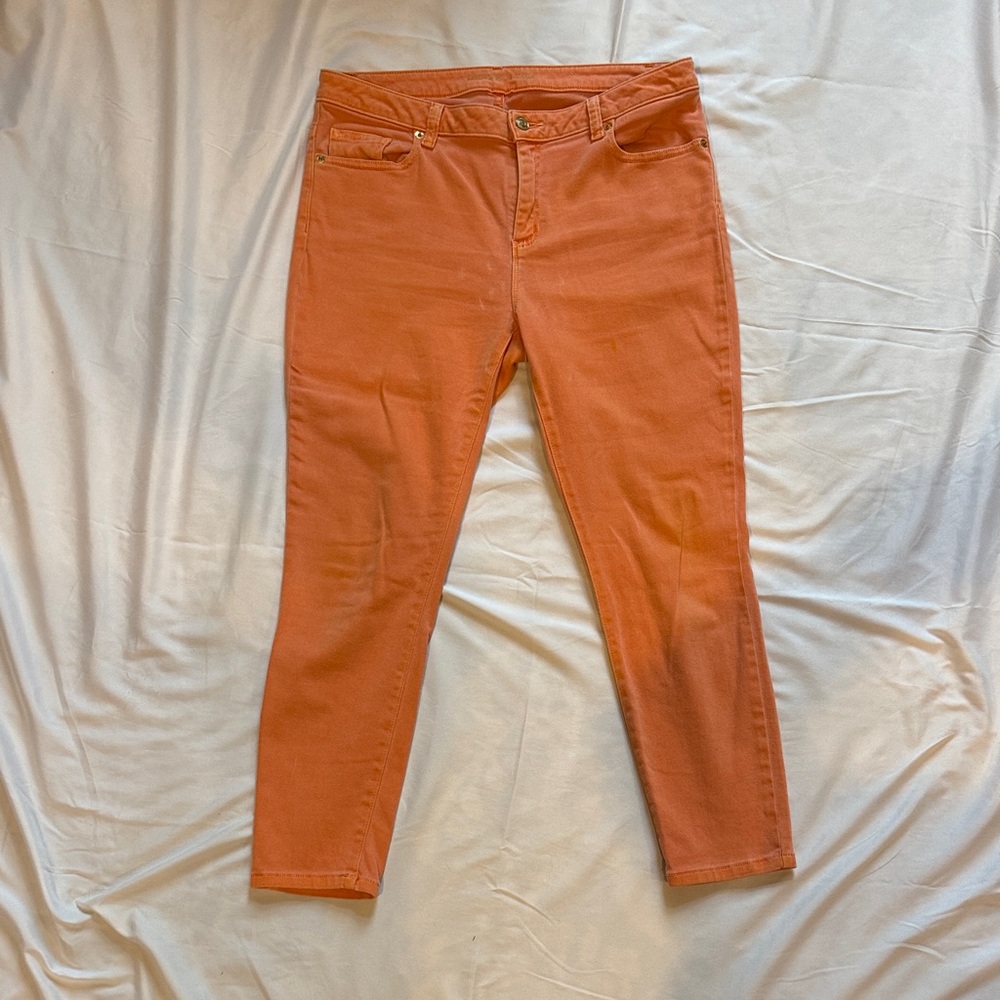 Michael Kors Slim Skinny Jeans in Coral
